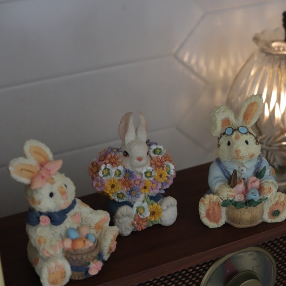 Spring Bunny Figurines Set of 3 - Picture 2 of 2